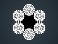 线接触钢丝绳6x55SWS+FC/IWR