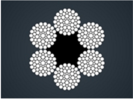 粗直径钢丝绳6x55SWS+FC/IWR