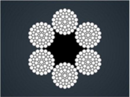 粗直径钢丝绳6x64SWS+FC/IWR