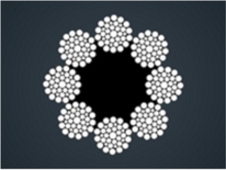 ​粗直径钢丝绳8x55SWS+FC/IWR